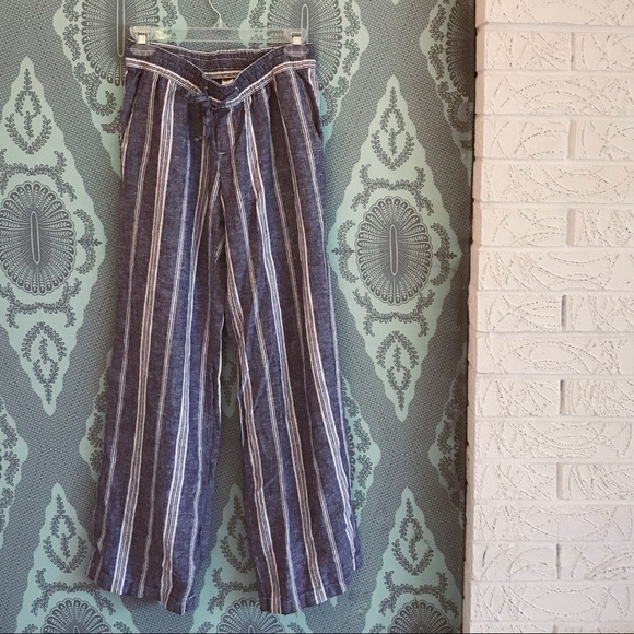 Old Navy Pants - Summery striped Linen Beach Palazzo Pants